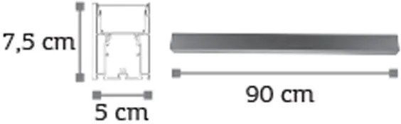 Ράγα οροφής InLight 6172-Μαύρο-Μήκος: 90 εκ.