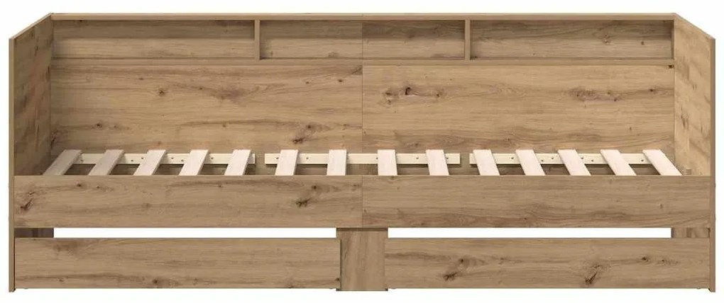 vidaXL Πλαίσιο κρεβατιού ημέρας με συρτάρια artisan δρυς 90 x 200 cm