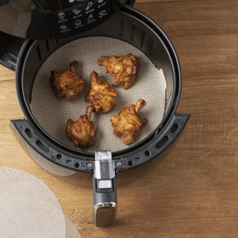 Σετ τακάκια για Air Fryer NoStik 1EEE774, 2 τμχ, 23,5/25,5 cm, Επαναχρησιμοποιήσιμα, Μπεζ