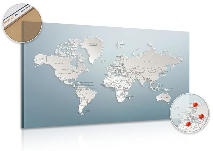 Εικόνα στον παγκόσμιο χάρτη φελλού σε πρωτότυπο σχέδιο