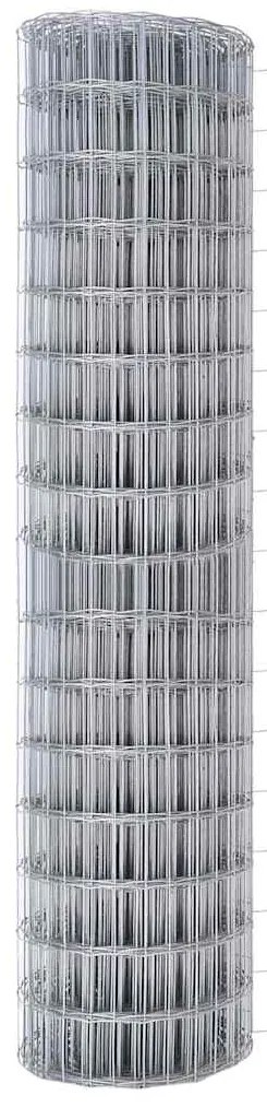 vidaXL Φράχτης με Στήλες. Ασημί 1.2 x 25 m Ατσάλι
