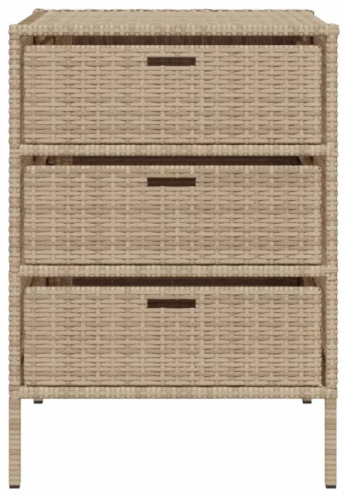 Ντουλάπι Αποθήκευσης Κήπου Beige 55x59x80 εκ. Συνθετικό Ρατάν - Μπεζ