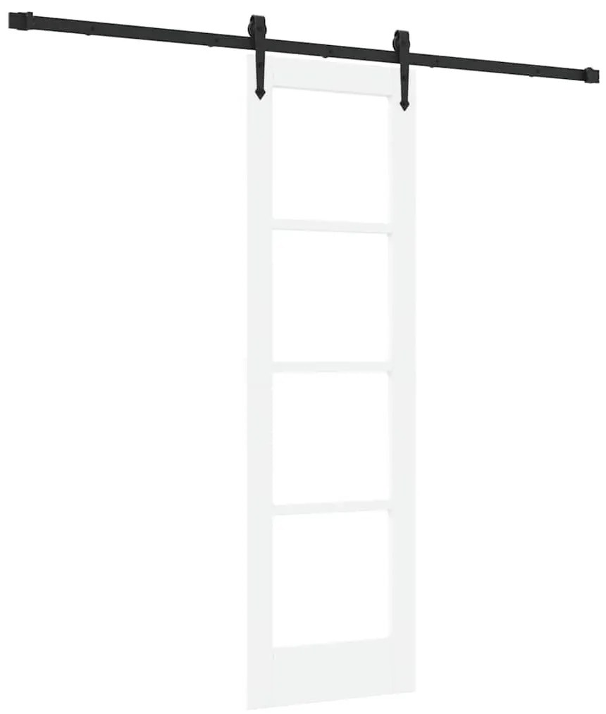 vidaXL Συρόμενη Πόρτα Λευκό 61 x 198.5 εκ. Ξύλο και μέταλλο