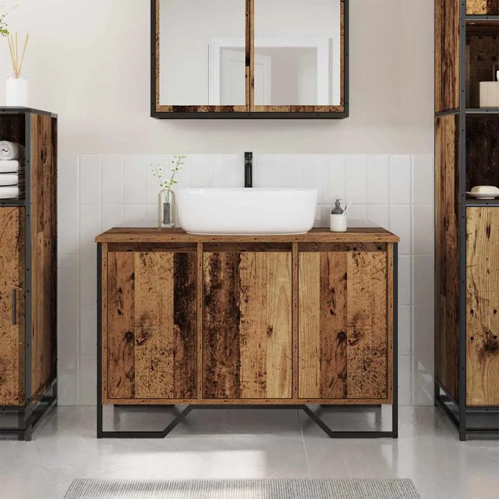 vidaXL Ντουλάπι Λεκάνης Παλιό Ξύλο 91 x 35 x 60 εκ Επεξεργασμένο ξύλο