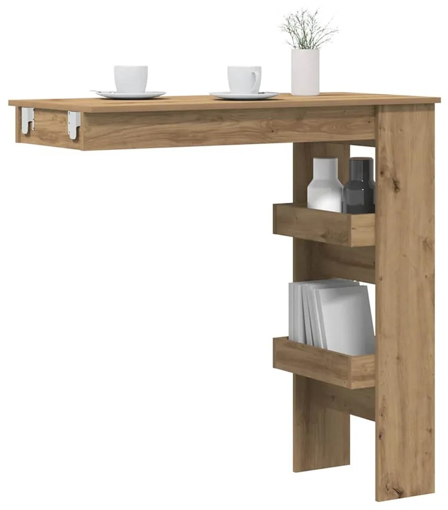 Τραπέζι Μπαρ Τοίχου Δρυς τεχνίτης 102x45x103,5 εκ Επεξεργ. Ξύλο