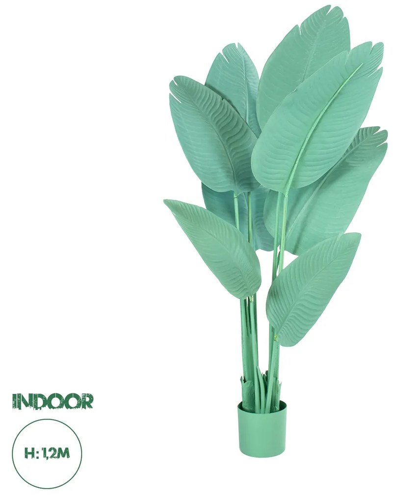 GloboStar® Artificial Garden TURQUOISE STRELITZIA 20368 Τεχνητό Διακοσμητικό Φυτό Τιρκουάζ Στερλίτσια Υ120cm