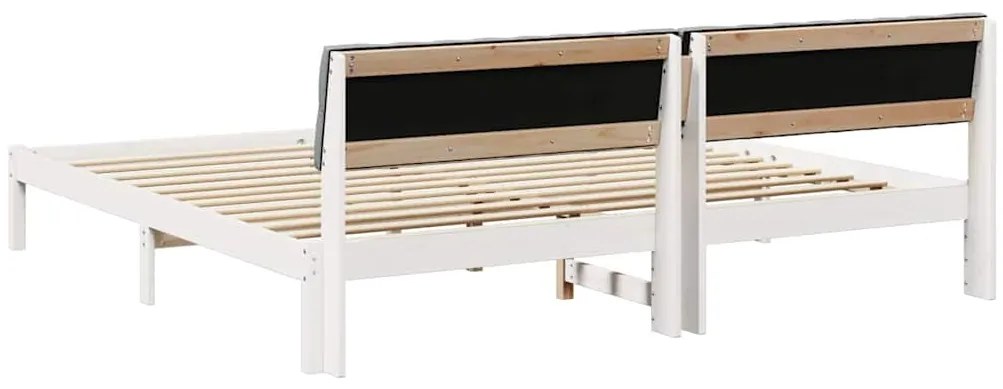 vidaXL Σκελετός Κρεβατιού Λευκό και ανοιχτό γκρι 200 x 200 cm