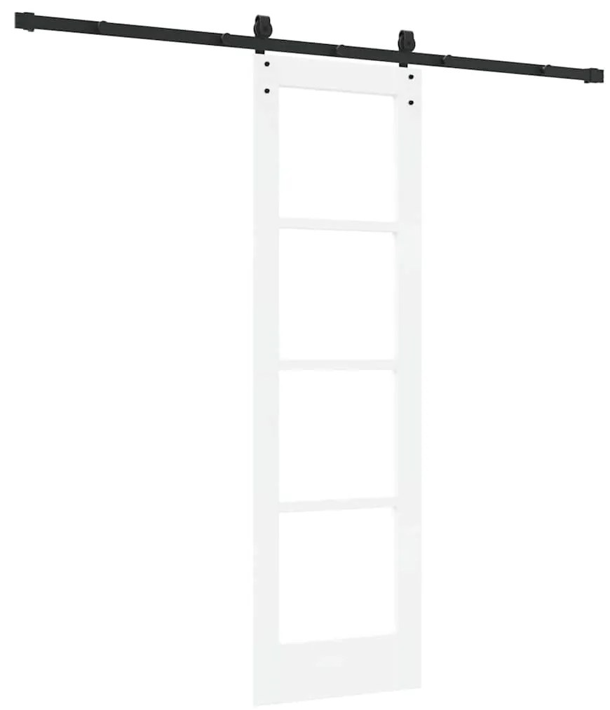 vidaXL Συρόμενη Πόρτα Λευκό 61 x 198.5 εκ. Ξύλο και μέταλλο