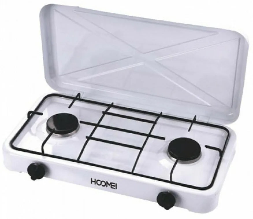 Hoomei HM-562Τ Επιτραπέζια Εστία Υγραερίου Διπλή Λευκή