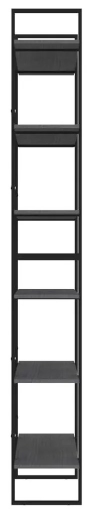 vidaXL Ψηλό Ντουλάπι Γκρι 100 x 30 x 210 εκ. από Μασίφ Ξύλο Πεύκου