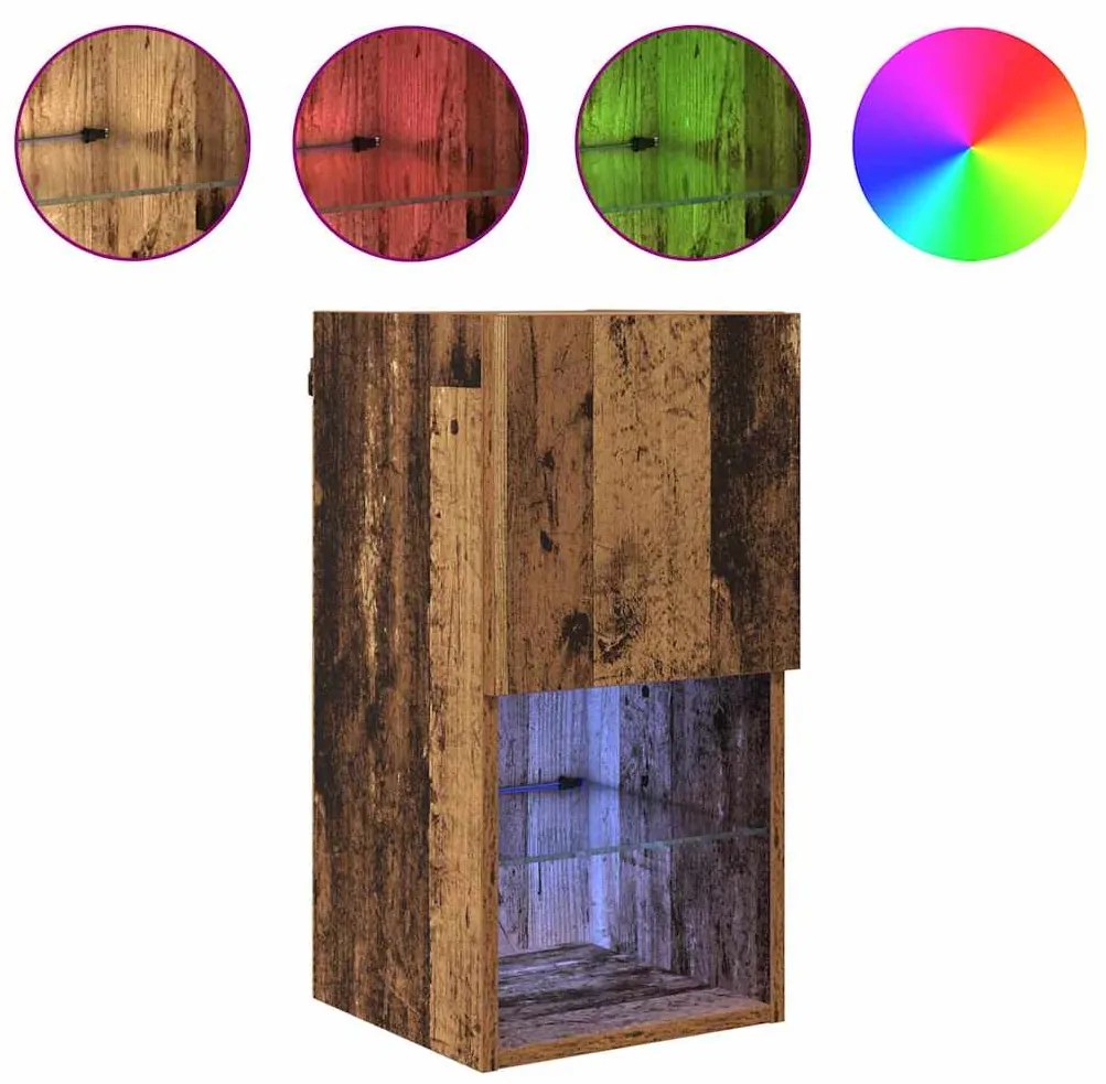 vidaXL Κρεμαστός θρανίο τηλεόρασης Παλιό Ξύλο 30,5 x 30 x 60 εκ.