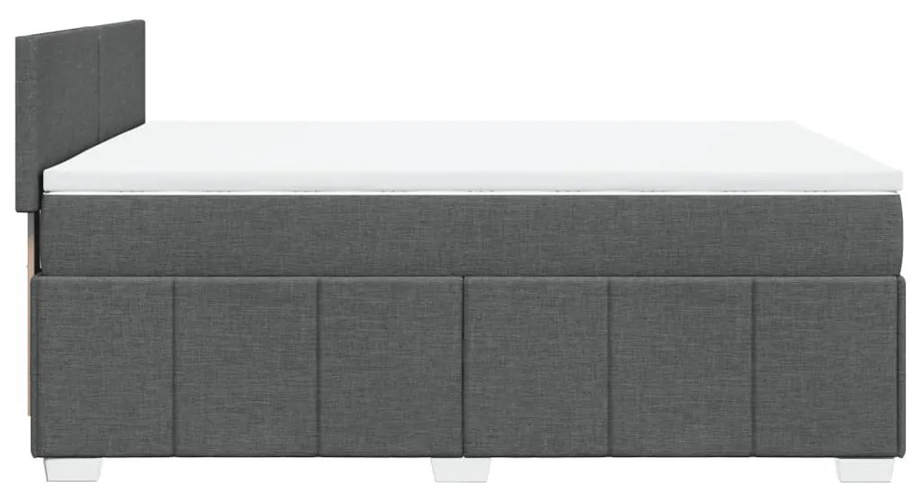 ΚΡΕΒΑΤΙ BOXSPRING ΜΕ ΣΤΡΩΜΑ ΣΚΟΥΡΟ ΓΚΡΙ 140X200 ΕΚ ΥΦΑΣΜΑΤΙΝΟ 3287085