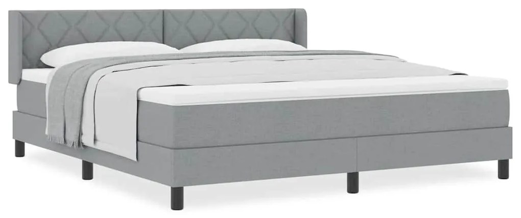 vidaXL Κρεβάτι box spring με στρώμα Ανοιχτό γκρι 180 x 200 cm