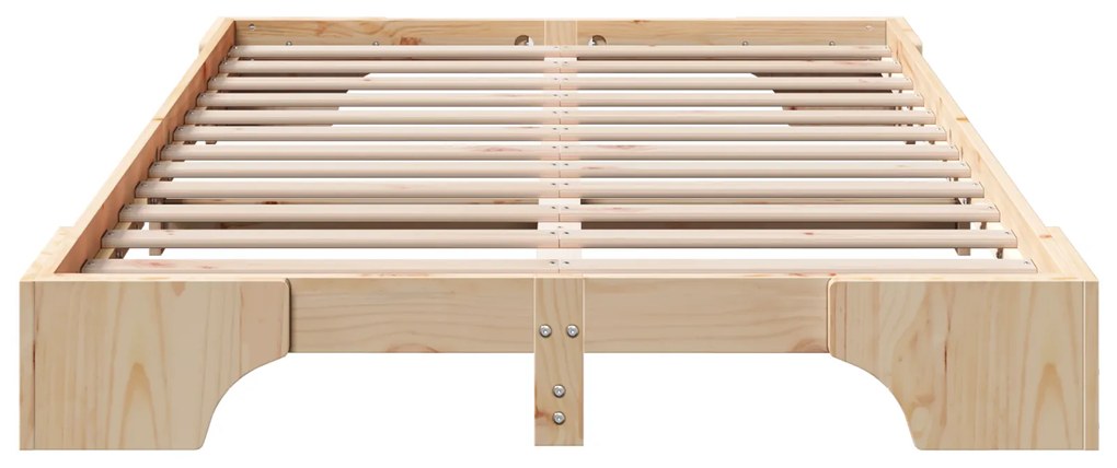 vidaXL Κρεβάτι Φυσικό Μασίφ ξύλο πεύκου 140 x 190 εκ. Ανθεκτικό
