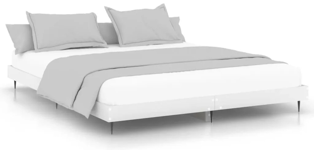 vidaXL Πλαίσιο Κρεβατιού Λευκό 160x200 εκ. Επεξεργασμένο Ξύλο
