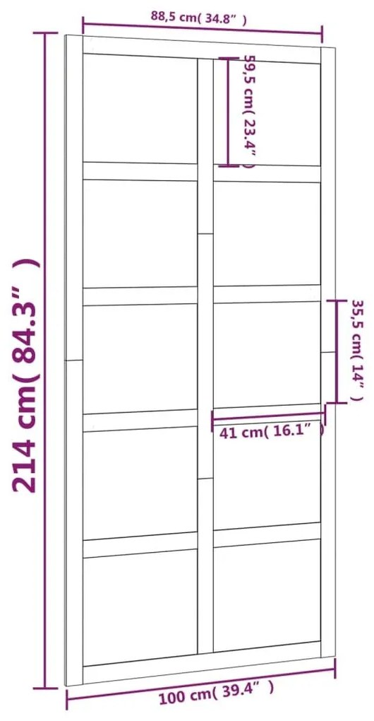 Πόρτα Αχυρώνα 100x1,8x214 εκ. από Μασίφ Ξύλο Πεύκου - Καφέ
