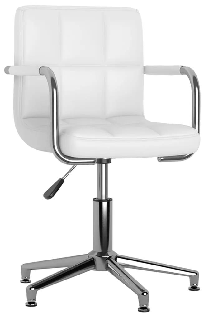 vidaXL Καρέκλα Γραφείου Περιστρεφόμενη Λευκή από Συνθετικό Δέρμα