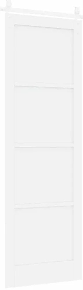 vidaXL Συρόμενη Πόρτα Λευκό 78 x 232 cm Μασίφ ξύλο πεύκου και χάλυβας
