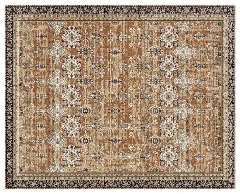 VEVOR Large Area Rug 7.5x9.5 ft Anti-Skid Indoor Floor Mat Vintage Brown Green