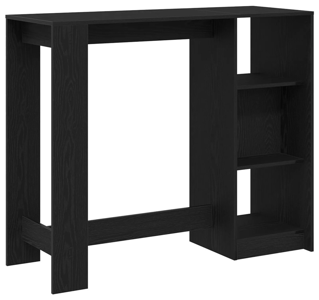 vidaXL Τραπέζι Μπαρ με Ράφι Μαύρη Δρυς 102,5x46x103,5 εκ Κατασκευασμένο Ξύλο