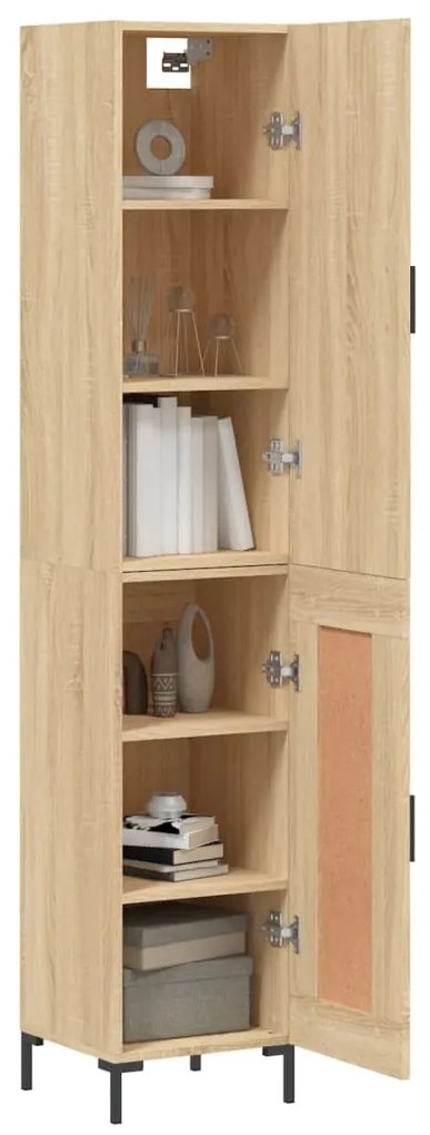vidaXL Μπουφές Sonoma δρυς 34,5 x 34 x 180 εκ. από Επεξεργασμένο Ξύλο