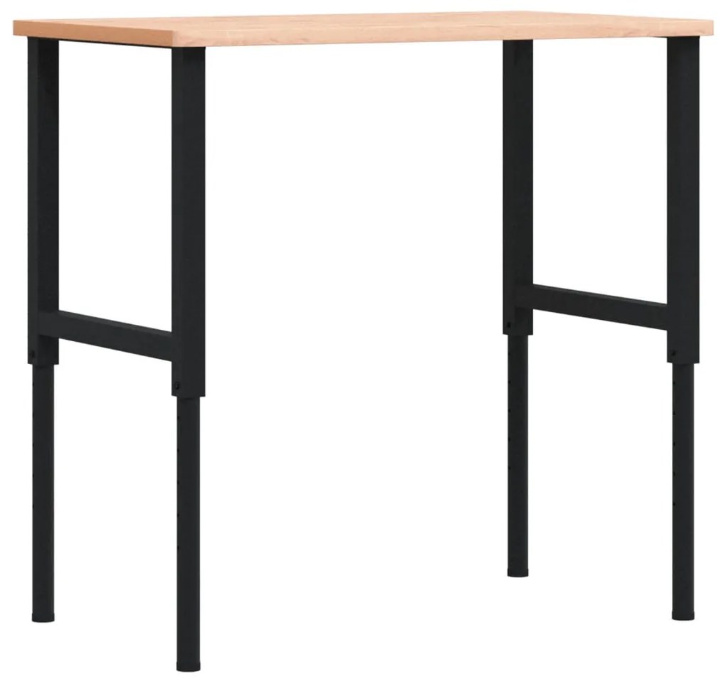 vidaXL Πάγκος Εργασίας Ορθογώνιος 100x60x(71,5-98) εκ Μασίφ Ξύλο Οξιάς