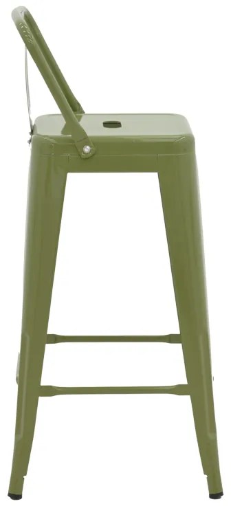 Σκαμπό μπαρ με πλάτη Utopia pakoworld μέταλλο σε λαδί απόχρωση 42x42x97εκ