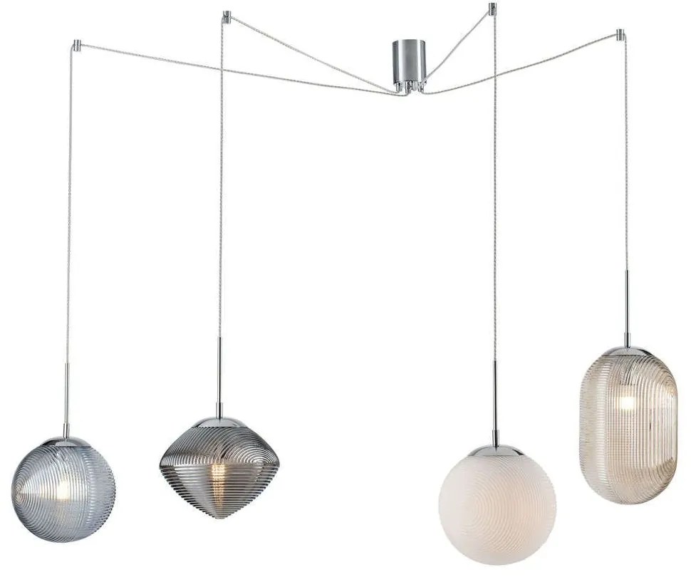 Φωτιστικό Οροφής Greenwich I-GREENWICH-S4 4xE27 Led Φ23-25-26,3cm 250cm Multi Luce Ambiente Design Glass