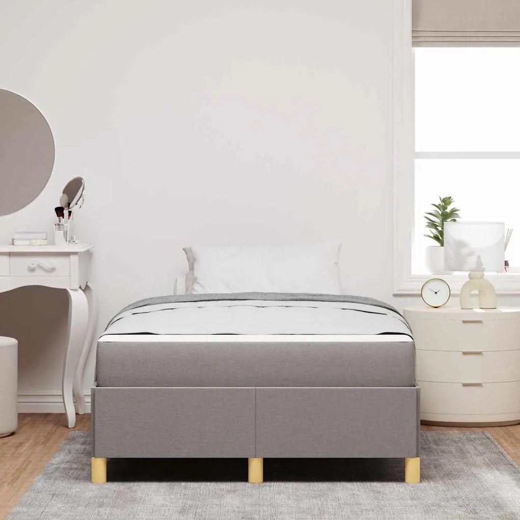 vidaXL Κρεβάτι με ελατήρια Ταμπά και Λευκό 120 x 190 cm ύφασμα