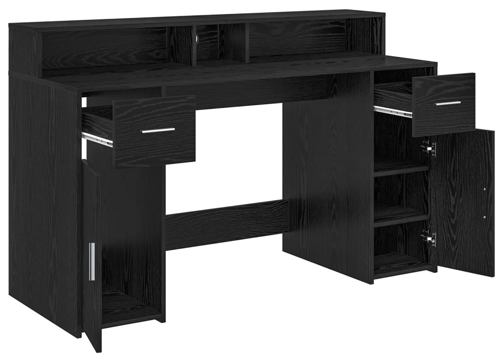vidaXL Γραφείο Μαύρης Δρυός 140x55x91 εκ. Επεξεργασμένο Ξύλο