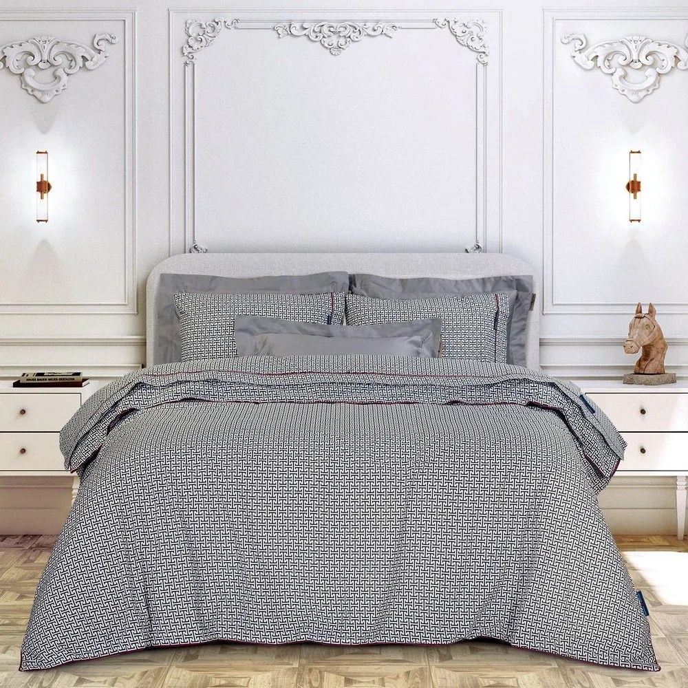 Σεντόνια 2213 (Σετ 4τμχ) Grey-Black Greenwich Polo Club Υπέρδιπλo 240x260cm Βαμβάκι-Πολυέστερ