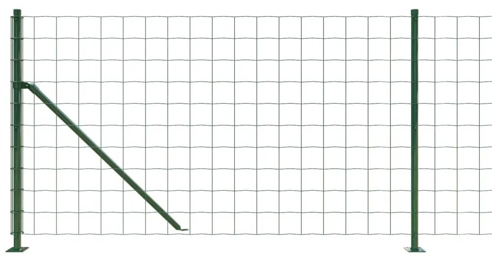 Συρματόπλεγμα Περίφραξης Πράσινο 1 x 25 μ. με Βάσεις Φλάντζα - Πράσινο