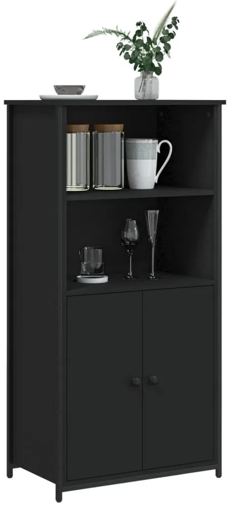 vidaXL Ντουλάπι Μαύρο 62x36x121,5 εκ. από Επεξεργασμένο Ξύλο