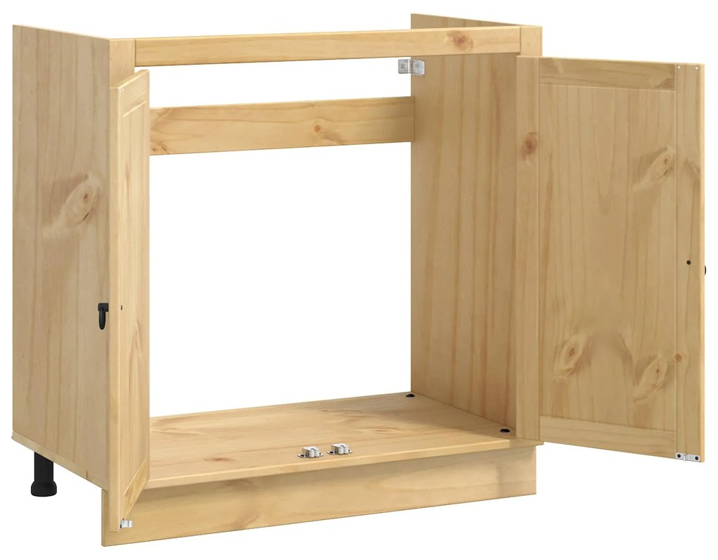 vidaXL Ντουλαπιού με πόρτα Μέλι 80 x 46 x 81,5 εκ Στερεά ξυλεία πεύκου