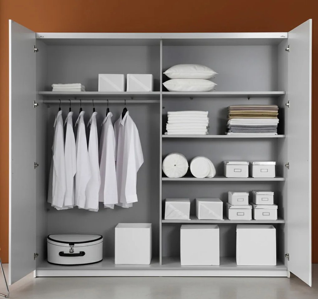 Ντουλάπα Συρόμενη Delta II-221 x 61 x 210 εκ.-Λευκό