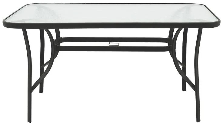 Σετ κήπου - Τραπεζαρία Tade - Ensure 5 τεμ. μέταλλο - γυαλί μαύρο 140x80x70 εκ. 140x80x70 εκ.