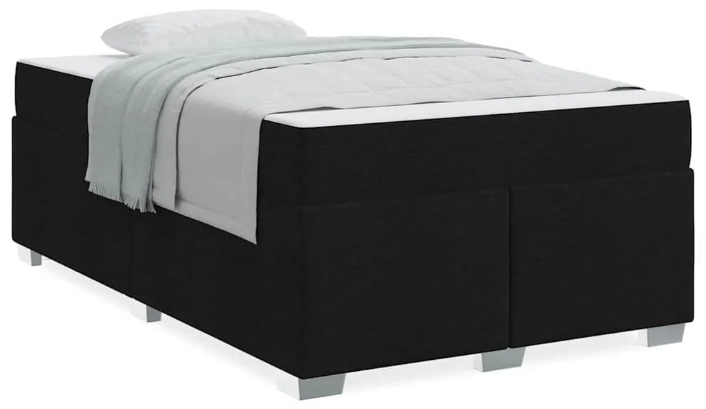 vidaXL Σκελετός Κρεβατιού με στρώμα Μαύρο 120 x 190 cm ύφασμα