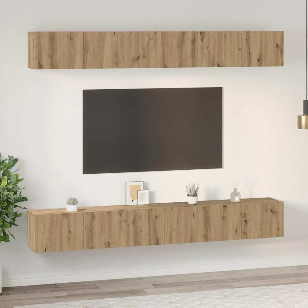 vidaXL Σετ επίπλου τηλεόρασης 6 pcs artisan δρυς 60 x 30 x 35 εκ