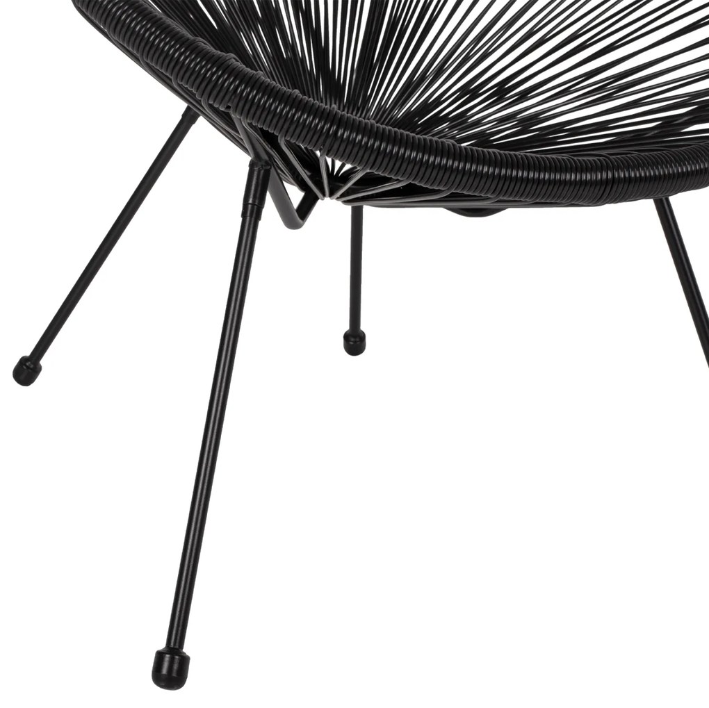 ΣΕΤ ΕΞΩΤΕΡΙΚΟΥ ΧΩΡΟΥ 3ΤΜΧ ACAPULCO HM21101 P.E.RATTAN-ΜΕΤΑΛΛΟ ΣΕ ΜΑΥΡΟ