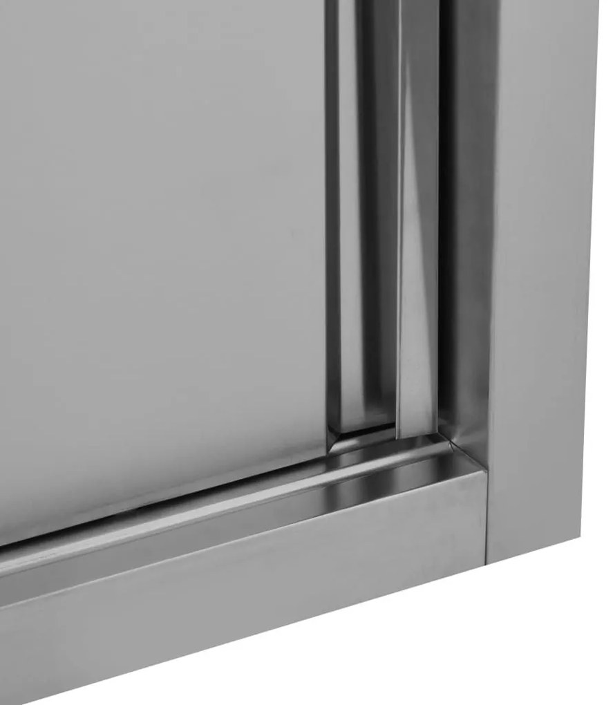 Ερμάριο Τοίχου με Συρόμενες Πόρτες 120x40x50 εκ. Ανοξ. Ατσάλι - Γκρι