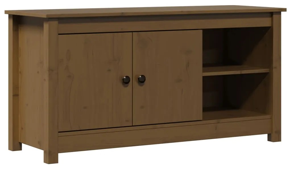 vidaXL Έπιπλο Τηλεόρασης Μελί Καφέ 103x36,5x52εκ από Μασίφ Ξύλο Πεύκου