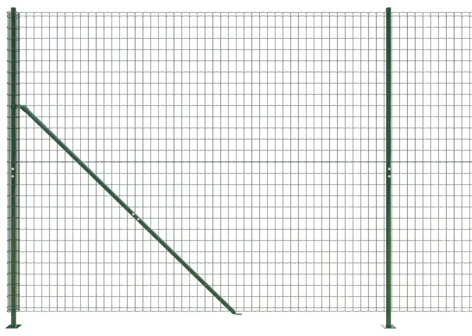 Συρματόπλεγμα Περίφραξης Πράσινο 2,2 x 25 μ. με Βάσεις Φλάντζα - Πράσινο
