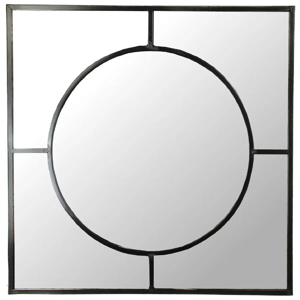 Καθρέπτης ArteLibre Μαύρο Μέταλλο 77x3x77cm-05152316