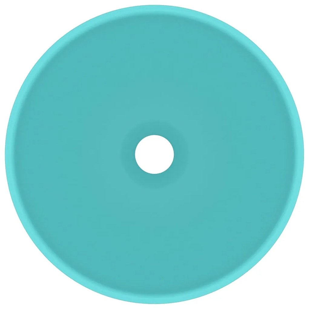 vidaXL Νιπτήρας Πολυτ. Στρογγυλός Αν. Πράσινο Ματ 32,5x14 εκ Κεραμικός