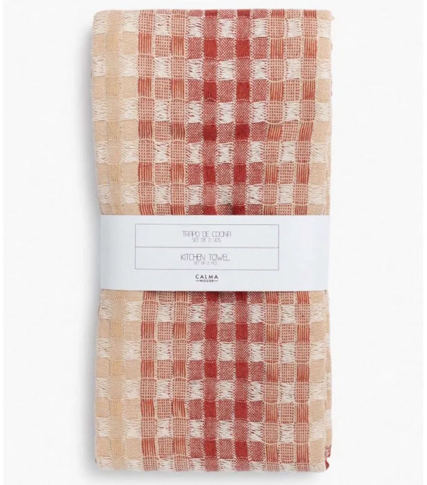 Πετσέτες Κουζίνας Ibiza (Σετ 2Τμχ) CAIBIZA50TIE Multi-Red Calma House 100% Cotton