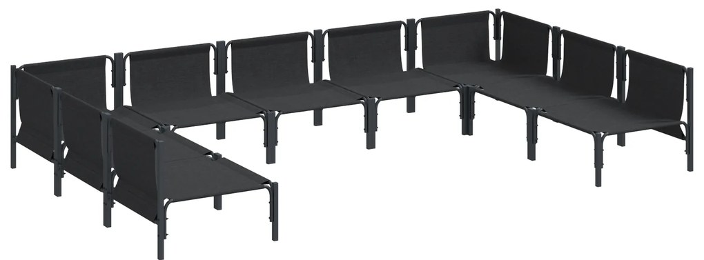 vidaXL Σετ Καναπέ Κήπου 9 pcs Ανθρακί Ατσάλι