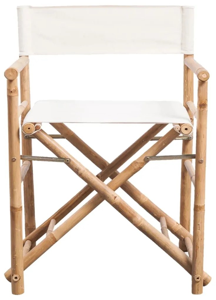vidaXL Καρέκλα Σκηνοθέτη 2 τεμ. Πτυσσόμενη από Μπαμπού / Καραβόπανο