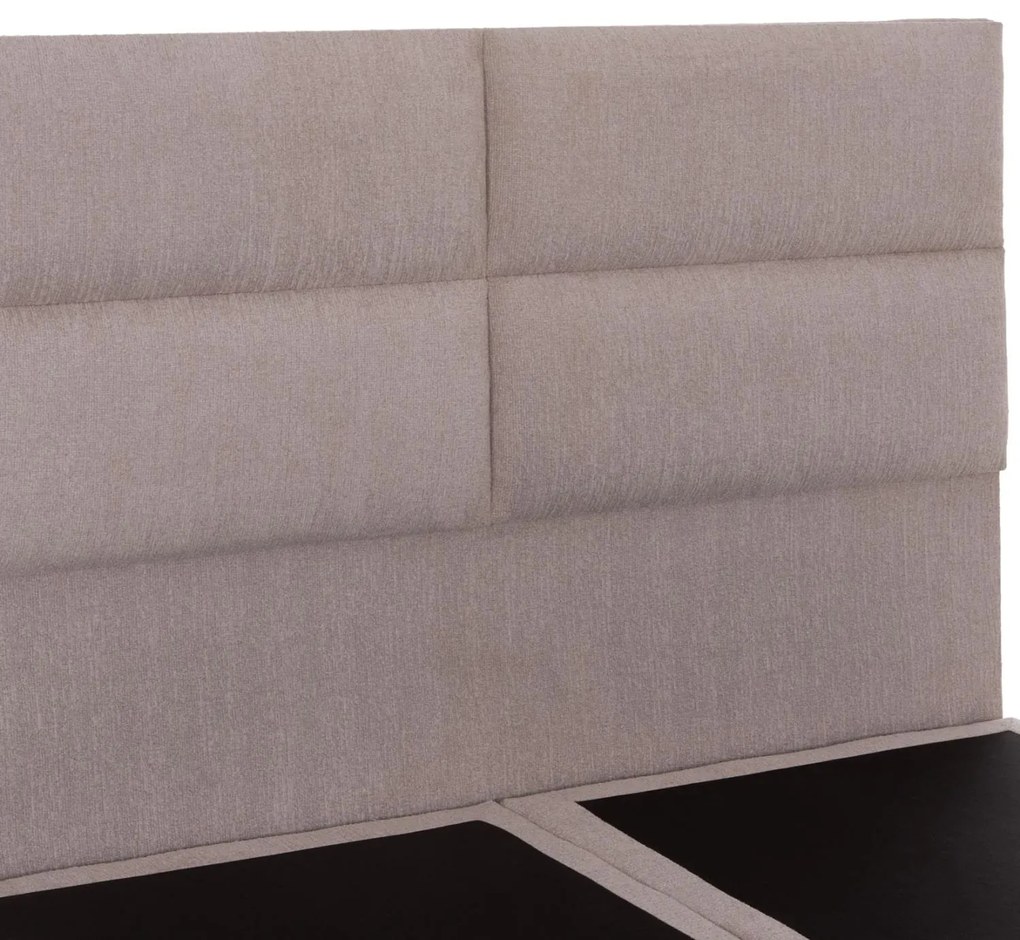 Επενδυμένο Κρεβάτι MILO Διπλό με Μπέζ Ύφασμα 160x200εκ. 160x202x136 εκ.