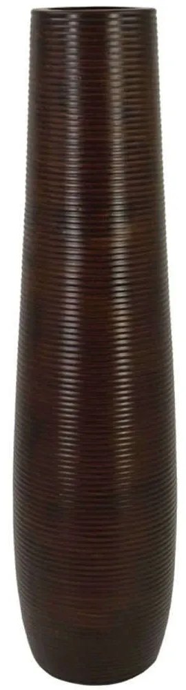 Βάζο Γραμμωτό 15-00-22509-75 Φ17x76cm Dark Brown Marhome Ceramic