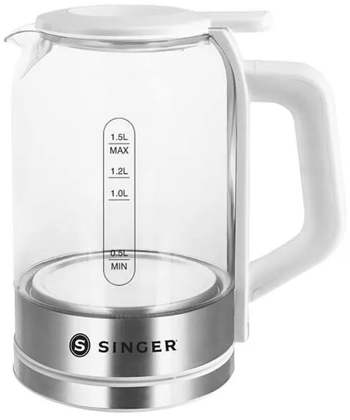 Βραστήρας Singer SWK-15020 με χωρητικότητα 1.5L και ισχύ 2200W - Λευκό